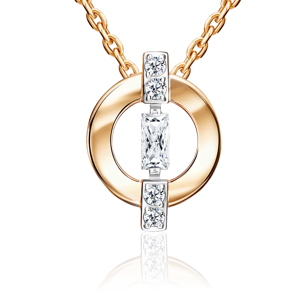 Подвеска из красного золота с фианитами 03-3679-00-401-1110