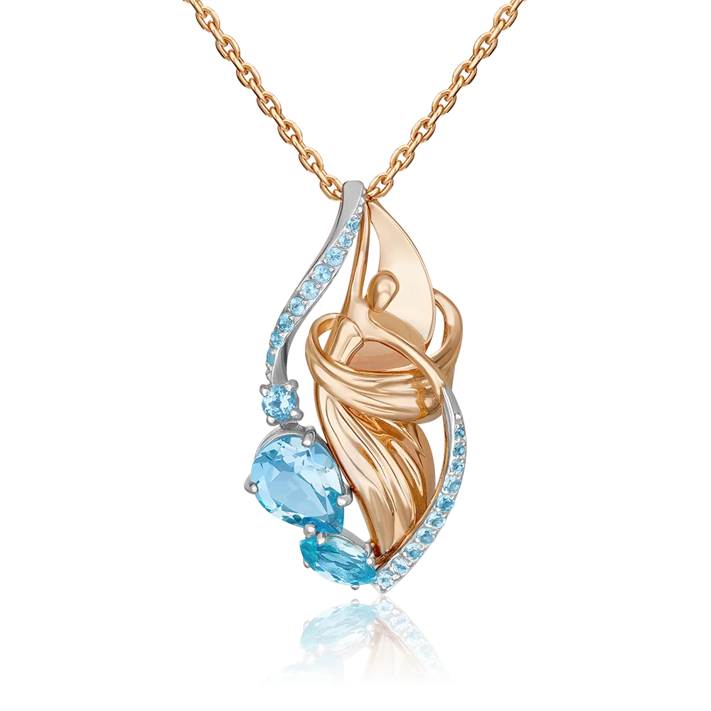 Подвеска «Стихия Воды» из комбинированного золота с топазами 03-3437-00-201-1111