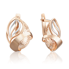 Серьги с английским замком из красного золота 02-3848-00-000-1110-65