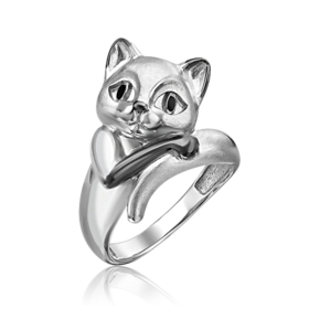 Кольцо «Кошка» из серебра c эмалью 01-5595-00-000-0200