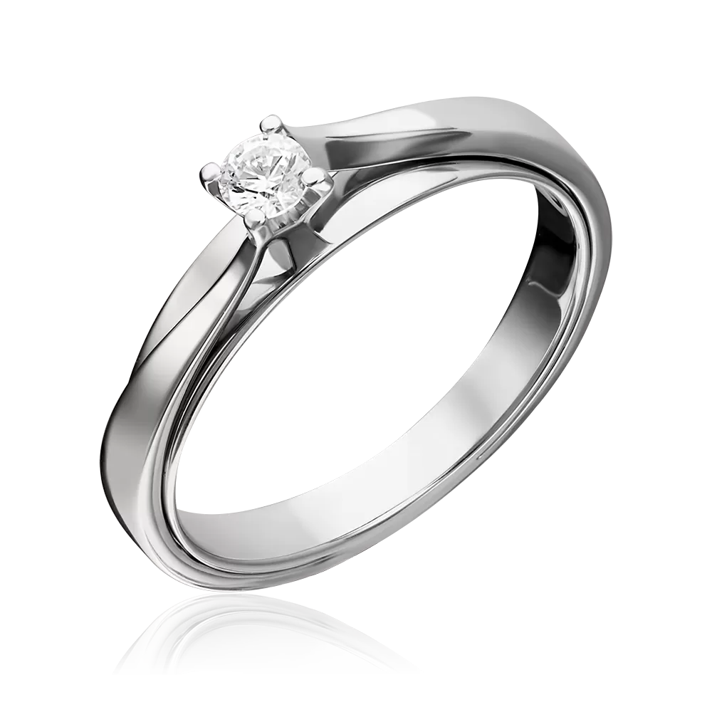 Помолвочное кольцо из белого золота с бриллиантом 01-5235-00-101-1120-30