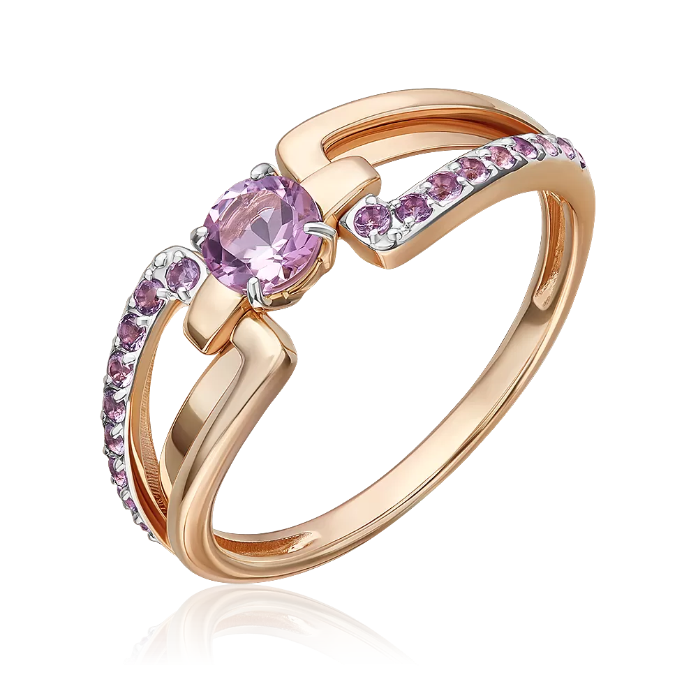 Кольцо из красного золота с аметистами 01-5830-00-203-1110