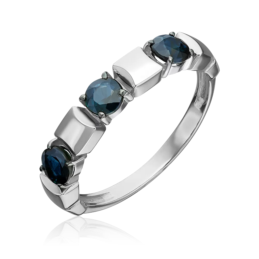 Кольцо из белого золота с сапфирами 01-5872-00-102-1120