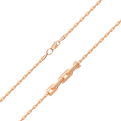 Цепь из красного золота с алмазной гранью (плетение «Якорное квадратное») 21-3503-080-1110