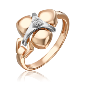 Кольцо из комбинированного золота с бриллиантом 01-5601-00-101-1111