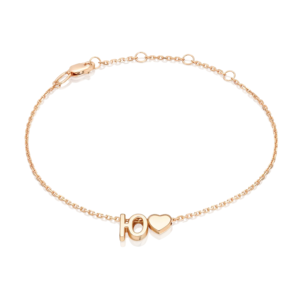 Браслет «Буква Ю» из красного золота 05-0858-Ю-000-1110