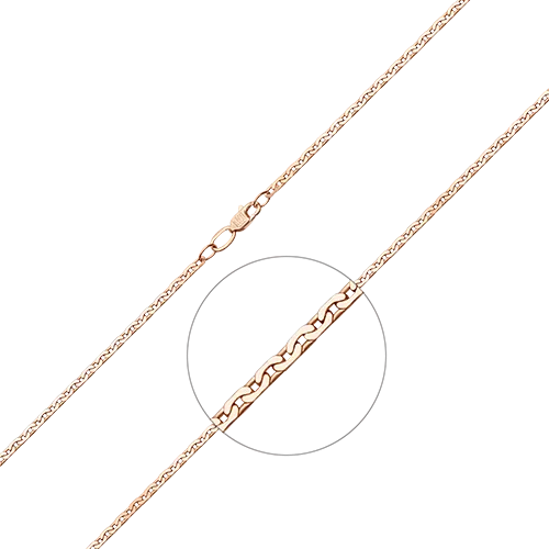 Цепь из красного золота с алмазной гранью (плетение «Якорное плоское») 21-4303-060-1110-17