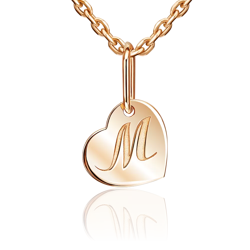 Подвеска «Буква М» из красного золота 03-3658-М-000-1110