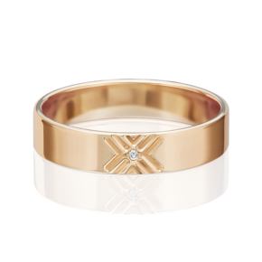 Обручальное кольцо из красного золота c бриллиантом 01-1190-00-101-1110-30