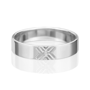 Обручальное кольцо из белого золота c бриллиантом 01-1191-00-101-1120-30