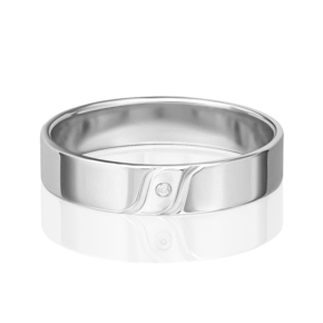 Обручальное кольцо из белого золота c бриллиантом 01-1197-00-101-1120-30