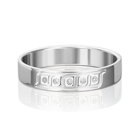 Обручальное кольцо из белого золота с бриллиантом 01-1199-00-101-1120-30