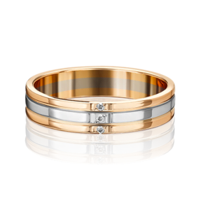 Обручальное кольцо из комбинированного золота c бриллиантами 01-1200-00-101-1111-30