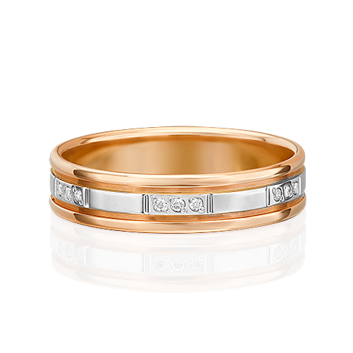Обручальное кольцо из комбинированного золота c бриллиантами 01-1203-00-101-1111-30
