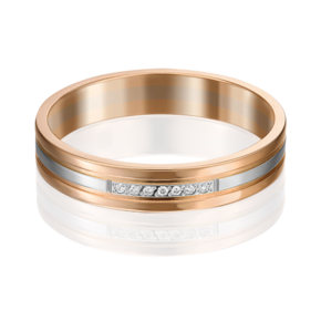 Обручальное кольцо из комбинированного золота c бриллиантами 01-1204-00-101-1111-30