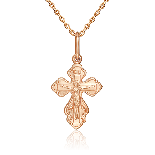 Православный крест из красного золота 03-1602-00-000-1110