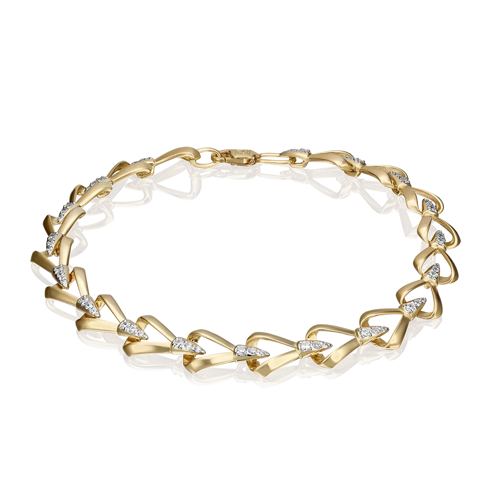 Браслет из лимонного золота с фианитами 05-0603-00-401-1130-33