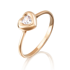 Помолвочное кольцо из красного золота c фианитом 01-4831-00-501-1110-38