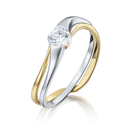 Кольцо из комбинированного золота с фианитом 01-4832-00-501-1121-38