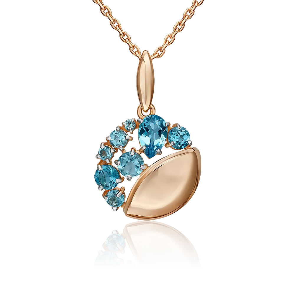 Подвеска из красного золота с топазами 03-3563-00-201-1110