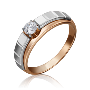 Помолвочное кольцо из комбинированного золота с бриллиантом 01-5179-00-101-1111-30