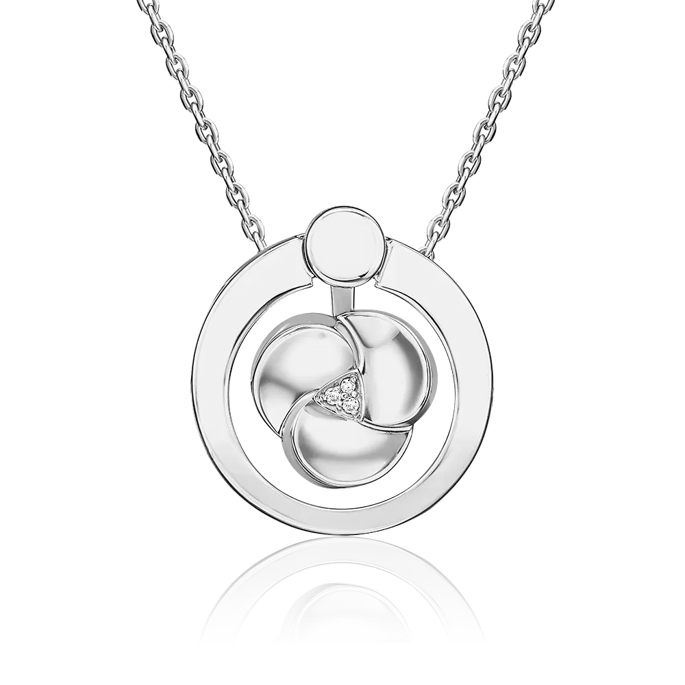 Подвеска из белого золота с бриллиантами 03-3365-00-101-1120