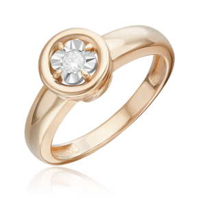 Кольцо из комбинированного золота с бриллиантом 01-5749-00-101-1111