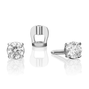 Серьги-пусеты из белого золота c бриллиантом 02-0260-00-101-1120-30