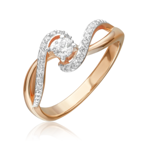 Кольцо из красного золота с фианитами 01-4610-00-501-1110-38