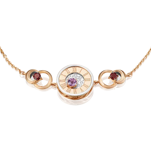 Браслет «Импульс» из комбинированного золота с аметистом и гранатами 05-0673-00-257-1111-76